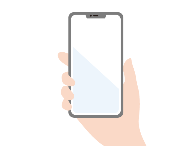 スマートフォンを持つ手のイラスト