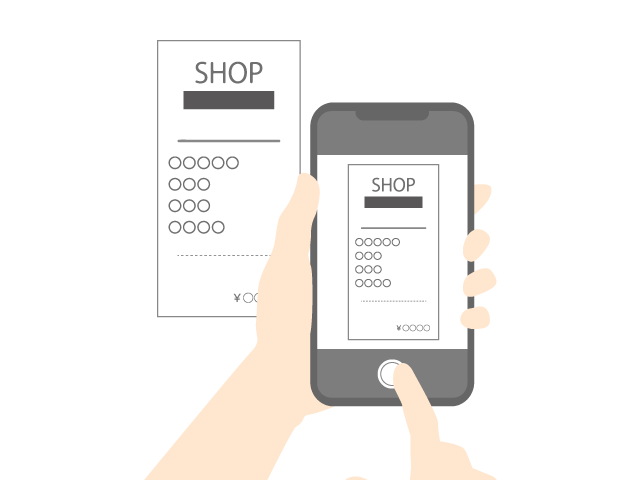 レシート撮影のイラスト